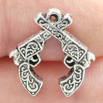 Silver Pistol Charms Bulk in Pewter