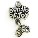 Metal Leaf Charms Wholesale in Antique Silver Pewter