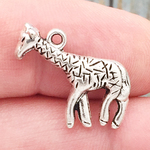 Giraffe Charm in Antique Silver Pewter