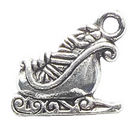 Santa's Sleigh Charm Pendant in Antique Silver Pewter