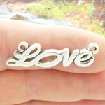 Word Love Charm in Antique Silver Pewter