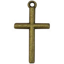 Simple Bronze Cross Charms in Pewter