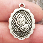 Silver Praying Hands Charms Wholesale in Pewter