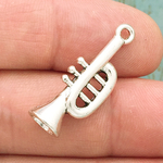 Silver Trumpet Charms Bulk in Pewter