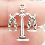 Scales of Justice Charm in Antique Silver Pewter