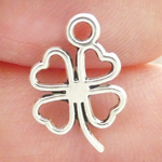 Four Leaf Clover Charms Bulk Silver Pewter Small