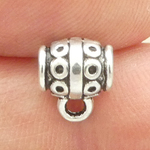 Small Jewelry Bails for Jewelry Making in Silver Pewter with Circle Accents
