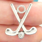 Golf Charms Wholesale Silver Pewter with Ball and Clubs