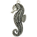Silver Seahorse Pendant Extra Large in Pewter