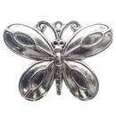 Butterfly Charm Pendant Antique Silver Pewter Extra Large