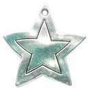 Hammered Star Charm in Antique Silver Pewter