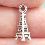 Paris Charms in Antique Silver Pewter the Eiffel Tower Charm Small