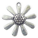 Daisy Flower Pendant Antique Silver Pewter