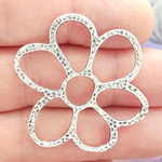 Cutout Daisy Flower Pendant Wholesale in Silver Pewter