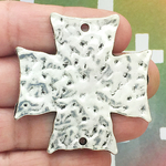 Hammered Cross Pendants Wholesale in Silver Pewter