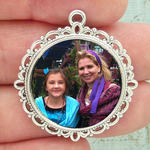 Round Diy Photo Charms Wholesale Silver Pewter
