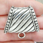 Large Jewelry Bails Bulk in Antique Silver Pewter with Beaded Accents