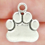Paw Print Charms Wholesale in Antique Silver Pewter