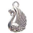 Swan Charm in Antique Silver Pewter