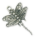 Dragonfly Charm Pendant Antique Silver Pewter Small