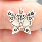 Small Butterfly Charms Bulk Antique Silver Pewter
