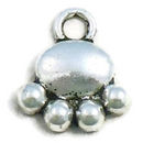 Paw Charm in Antique Silver Pewter Tiny
