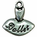 Tutu Ballet Charm Antique Silver Pewter