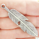 Silver Feather Pendant Wholesale in Pewter