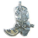 Cowboy Boot Pendant in Antique Silver Pewter Large