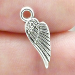 Angel Wings Charms Wholesale in Antique Silver Pewter Small