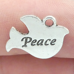 Peace Dove Charms Bulk Silver Pewter