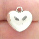 Silver Heart Charms for Jewelry Making in Pewter
