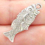 Game Fish Charm in Antique Silver Pewter