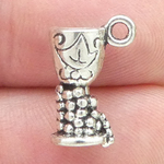 Christian Religious Chalice Charm in Antique Silver Pewter