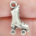 Roller Skate Charms Bulk Silver Pewter
