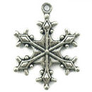Ornate Snowflake Charm in Silver Pewter