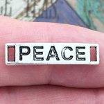 Peace Connector Charms in Silver Pewter