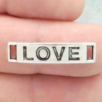 Charm Love Connector in Silver Pewter