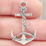 Silver Anchor Charms Bulk in Antique Pewter