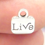 Live Affirmation Charm in Antique Silver Pewter