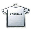 Engraveable Jersey Shirt Football Charm in Antique Silver Pewter