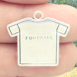 Jersey Football Charms for Jewelry Making Silver Pewter