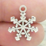 Ornate Snowflake Charm in Antique Silver Pewter