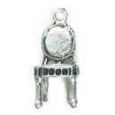 Vintage 3D Chair Charm in Antique Silver Pewter