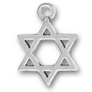 Jewish Star of David Charm in Silver Pewter