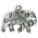 Ornate Elephant Charm in Antique Silver Pewter