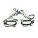 Sunglasses Charm in Antique Silver Pewter 3D