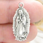 Our Lady of Guadalupe Medals Bulk in Antique Silver Pewter Small