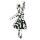 Dancer Ballet Charm in Antique Silver Pewter Dance Charm