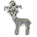 Silver Deer Charm in Antique Pewter